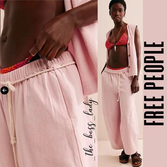 Free People Pants - SOLD -D- Free People barrel pants Medium cotton boho wide leg harem belted